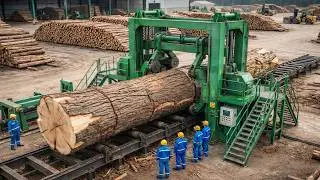 Inside the Largest Wood Sawmill Factory in America | Giant Logs to Massive Plywood Tables
