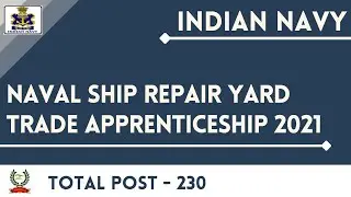 Indian Navy Ship Repair Yard Kochi Apprentice Recruitment 2021 | ITI Apprentice Form l Parmanent Job
