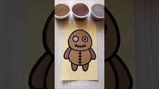 sand painting Voodoo doll #shorts #sandart #youtubeshorts #satisfying #doll #asmr #halloween #voodoo