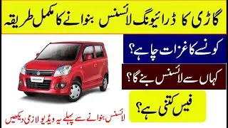 How To Make Car Driving Licence in Pakistan | Learning License & Regular Driving License Details