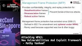 #HITB2022SIN Attacking WPA3: New Vulnerabilities And Exploit Framework - Mathy Vanhoef