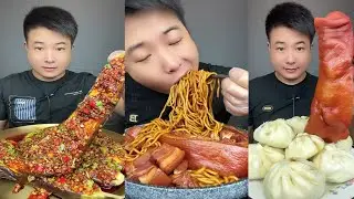 ASMR MUKBANG | SPICY BRAISED PORK BELLY |  EATING SHOW | EATING SHOW | Eat Beef Ribs #food #292
