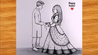 Rakshabandhan drawing easy/ Rakshabandhan special brother sister drawing / pencil Drawing easy /art