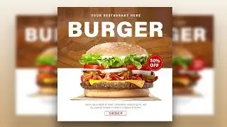 Food Burger Social Media Post Design || Slashtechbd