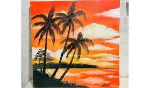Como pintar paisagem ao entardecer em tela