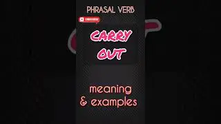 Phrasal verbs~carry out | meaning and examples