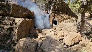 Real Bushcraft | Building an Amazing Shelter with Dirt, Wood, and Stone in the Heart of the Forest
