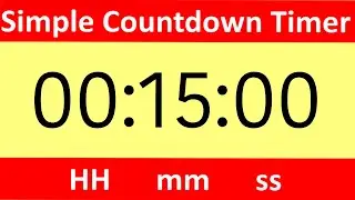 Simple Countdown Timer 15 minute HD Yellow BACKGROUND