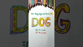 How many Dogs can you see ? 🤔😱 #art #count #guess #writing #love #shorts