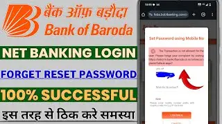 Bob net banking login password reset the transaction is not allowed for the user please lodge your