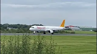 Pegasus A321nx takeoff from Manchester Airport