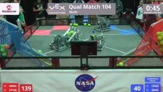 VEX Worlds 2016 - VRC High School - Math - Qual 104 (4906A 2719B) 161 vs 186 (1320A 4288Z)