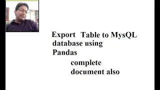 Export of table using dataframe with pandas to mysql