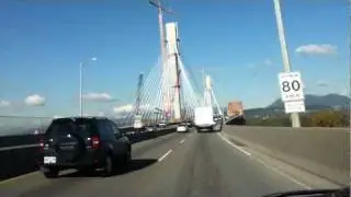 HWY #1  Old Port Man Bridge West Bound while New Bridge Being Erected
