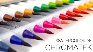 Watercolor Brush Pens Ultimate Tutorials Set , 27 Pens & One Blending Brush From Chromatek