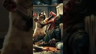 Cat vs Zombies: The Ultimate Battle for Survival in Post-Apocalyptic World #cats #cat #badcat #memes
