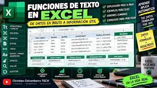 Funciones de Texto en Excel desde Cero | Limpia, Extrae y Transforma Datos