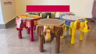 Best Wooden Elephant Stool | Traditional Wooden Handicraft Gift | Wooden Elephant Stool for Home