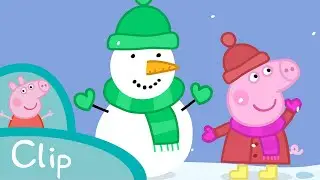 Peppa Pig Episodes - Peppa builds a snowman (clip)