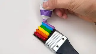 Beautiful Rainbow Sky Painting ｜Easy Acrylic Painting Step By Step