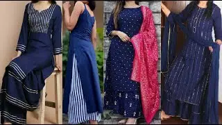 #Blue color #dresses design||#2020  blue color #kurti||#Latest #girl's dark blue color #suit||