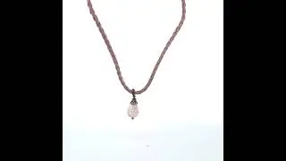 Light Pink Braided Leather Cord with White Drop Stone Stylish Necklace
