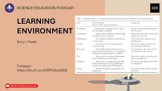 Science Education Podcast 005: Learning Environment