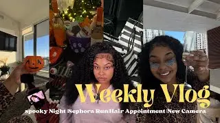 ✨ CURLY FLIP OVER INSTALL, SPOOKY GIRLS NIGHT👻 & SEPHORA HAUL 💄 | Weekly Vlog 💅🏽