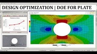 ANSYS Workbench | Plate w/ hole | Design study | Parametrically varying the plate thickness | GRS |