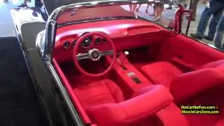 Custom Black Classic Cadillac Convertible With Red Interior - 2016 Sema Show in Las Vegas