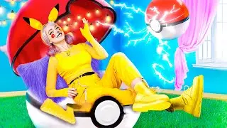 Pokemon in Real Life! Secret Room in a Pokeball for Pikachu!