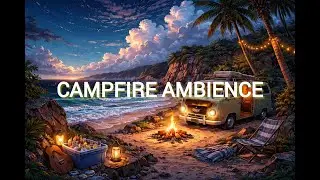 Campfire & Ocean Ambience for Deep Sleep, Study & Relaxation
