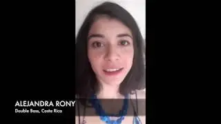 Meet the orchestra 2018. Alejandra Rony, double bass, Costa Rica