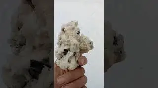 black tourmaline combine  calcite with feldspar #subscribe #mining #feldspar #trendingshorts