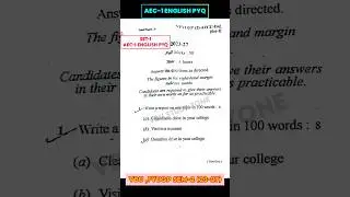 FYUGP SEM-2 PYQ (2023&ndash;27) | AEC-1 English Question Paper | Vinoba Bhave University Hzb | Set-1