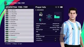 PES 2021 - 232 ARGENTINIAN CLASSIC PLAYERS PS4