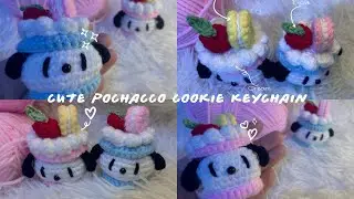 Cute Pochacco cookie keychain (Tutotial)#crochet #crochetkeychain #pochacco #crochetlove#crocheting 