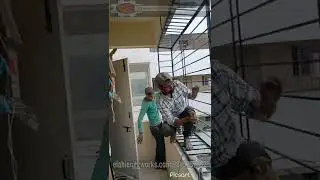 balcony safety grill installation #building #workshop