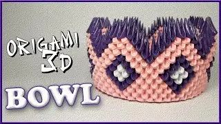 BOWL Origami 3D 🟣 3D Origami Pink BOWL 🟪