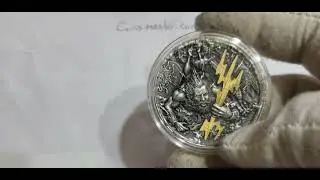2021 2 Oz Silver $5 Niue ZEUS Gods Antique Finish Coin.   #silvercoins #bullion #silver #coin