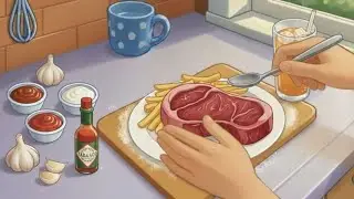@ French fries with meat slices and juice 🍟🥩