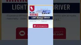 Light Vehicle Driver Job Vacancy in Dubai Abu Dhabi UAE #shorts #youtubeshorts #uaejobs #dubaijobs