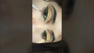 ✨ Yellow Glam Eye Makeup 💛 | Easy Eye Look #shorts #ytshorts #viralshorts #makeupshorts #softglam