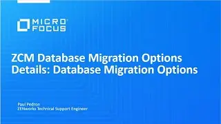 ZCM Database Migration Option Details (Series)
