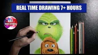 The Grinch & Max Real-Time Drawing 7 Hours - Colored Pencil Art