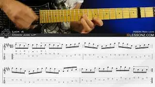 Modern Rock Licks by Lessonz.com - Lick No. 4 - Speed 3 - Key: C# Minor