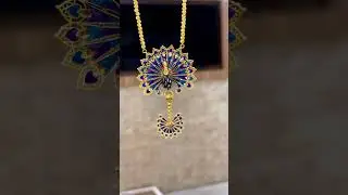 latest gold peacock pendant with chain #sethijewellers