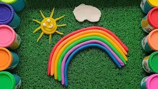 rainbow🌈☀//how to do rainbow with dough😍//kids fun and easy activities 😍 2 different rainbow🌈