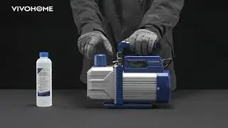 VIVOHOME 4.5CFM Single Stage HVAC Vacuum Pump And 4 Way AC Manifold Gauge Set Kit With Leak Detector
