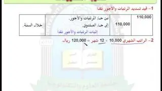 الوحدة الاولى (مثال) - مقرر محاسبة مالية الجزء الثاني
